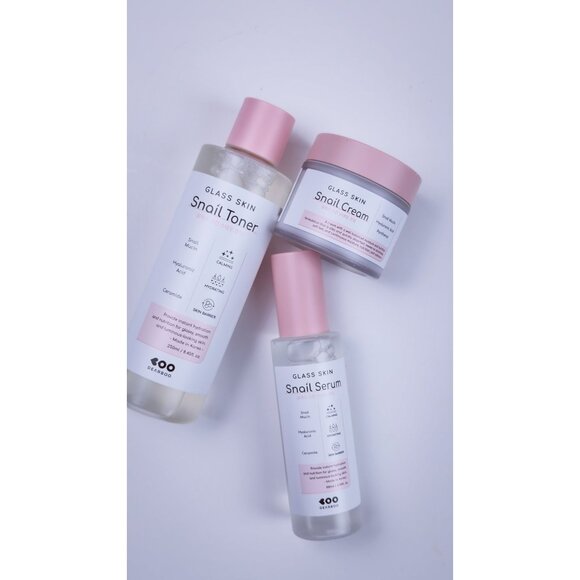 Dearboo Glass Skin Snail Toner Cream & Serum Set  Korean Beauty Skincare - Picture 2 of 14